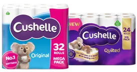 Cushelle Original 32 Roll Pack and Cushelle Quilted 24 Roll Pack